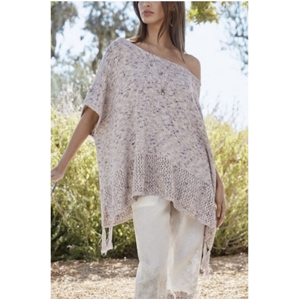 Johnny Was Poncho Tassel Boho Embroidered Women's Size S Lightweight Kimono Top‎